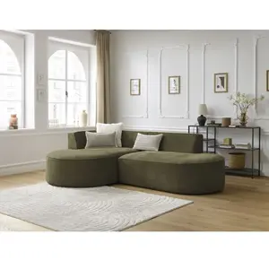 Canapé d'angle fixe ROUSSEAU tissu texturé Bobochic pas cher