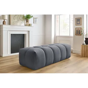 Bobochic - Fauteuil & pouf Pouf mont-blanc velours Gris foncé