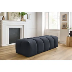 Fauteuil & pouf Bobochic Pouf mont-blanc velours Bleu foncé pas cher