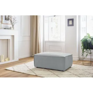 Bobochic - Fauteuil & pouf Pouf compact nihad velours côtelé Gris clairVendu parbobochic-paris