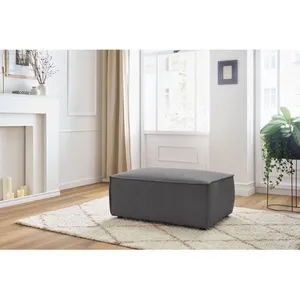Bobochic - Fauteuil & pouf Pouf compact nihad velours côtelé Gris foncéVendu parbobochic-paris