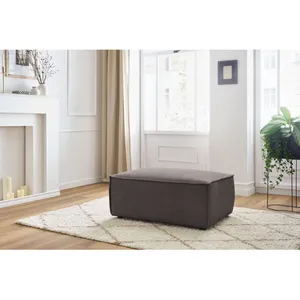 Accueil Séjour Pouf Bobochic Pouf compact nihad velours côtelé Taupe