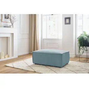 Accueil Séjour Pouf BOBOCHIC - Pouf compact NIHAD velours côtelé Bleu clairVendu parbobochic-paris