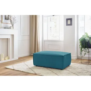 Bobochic - Fauteuil & pouf Pouf compact nihad velours côtelé Bleu foncéVendu parbobochic-paris