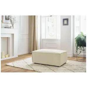 Bobochic - Fauteuil & pouf Pouf compact nihad velours côtelé BeigeVendu parbobochic-paris
