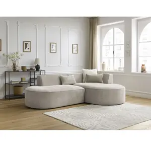 Canapé d'angle fixe ROUSSEAU tissu texturé Bobochic pas cher