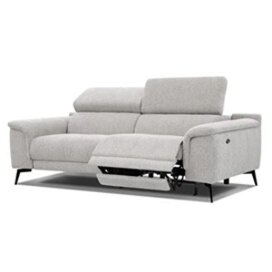 Canapé 3 places XXL avec relax électrique côté droit tissu beige clair pas cher