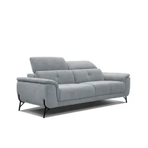 COURTOIS LAVILLE Canapé droit 3 places tissu gris clair - AVENA pas cher