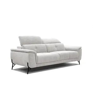 COURTOIS LAVILLE Canapé droit 3 places tissu beige clair - AVENA pas cher