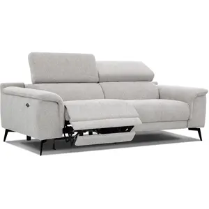 COURTOIS LAVILLE Canapé 3 places XXL relax électrique côté gauche tissu beige clair pas cher