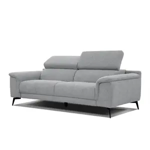 Courtois Laville Canapé droit 3 places XXL tissu gris clair - FIERO pas cher