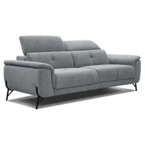 Courtois Laville Canapé droit 3 places tissu gris - AVENA pas cher