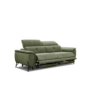 Comparateur de prix : COURTOIS LAVILLE Canapé droit 3 places avec 2 relax électriques tissu vert - AVENA