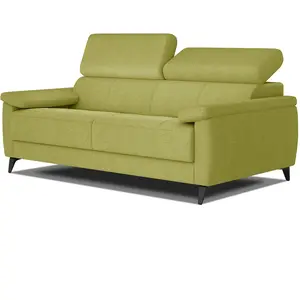 Courtois Laville Canapé droit 3 places XXL tissu citron vert pas cher