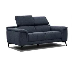 COURTOIS LAVILLE Canape droit 2 places tissu bleu foncé - Fiero pas cher