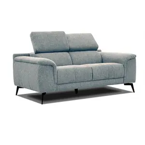 COURTOIS LAVILLE Canape droit 2 places tissu bleu clair - Fiero pas cher