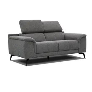 COURTOIS LAVILLE Canape droit 2 places tissu gris foncé - Fiero pas cher