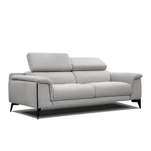 COURTOIS LAVILLE Canapé droit XXL 3 places tissu gris clair - Matera pas cher