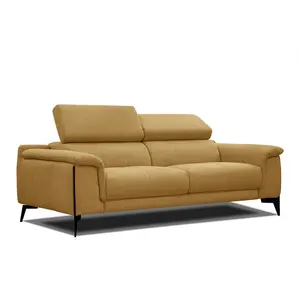 COURTOIS LAVILLE Canapé droit XXL 3 places tissu orange - Matera pas cher
