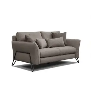 COURTOIS LAVILLE Canapé droit 2 places tissu taupe - LOREM pas cher