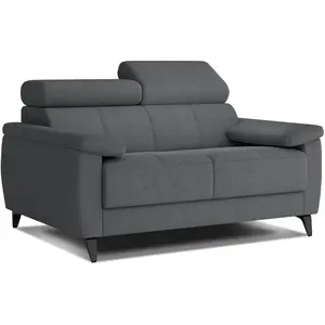 Canapé droit Taunus 2 places tissu gris foncé pas cher