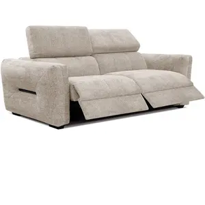 Comparateur de prix : COURTOIS LAVILLE Canapé droit 3 places avec 2 relax électriques tissu beige - CALVERA