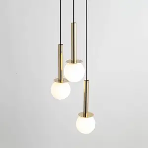 SIGMA Suspension Daisy, 3 lampes, or/blanc/noir, verreVendu parluminaire
