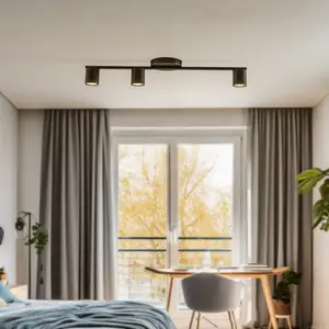 SIGMA Spot pour plafond Sky, à 3 lampes, noir pas cher