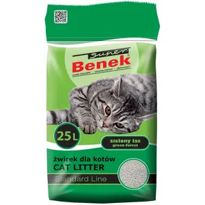 Litière Super Benek Green Forest, senteur pin pour chat 25 L (environ 20 kg)Vendu parzooplus
