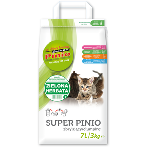 Litière Super Pinio thé vert pour chat   7 l (environ 2,5 kg)
