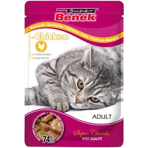 Super Benek Super Chunks 24 x 100 g pour chat - poulet en sauce pas cher