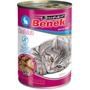 10 x 415 g Super Benek Chunks sans céréales en sauce, au lapin, nourri... pas cher