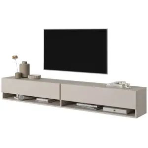 SELSEY Meuble TV - MIRRGO - 200 cm beige pas cher