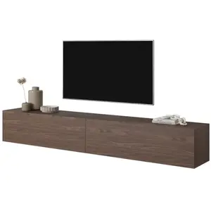 SELSEY Meuble TV - BISIRA - 200 cm - Noyer pas cher