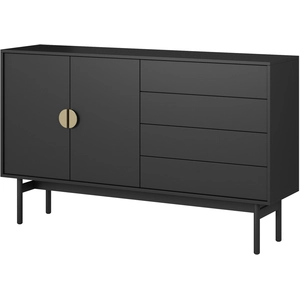 SELSEY Buffet à deux portes - STOON - 154 cm - avec tiroirs - noir pas cher