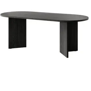 Comparateur de prix : SELSEY Table à manger aspect frêne, nuances de gris et de noir 204x90 cm