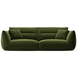 CXL BY CHRISTIAN LACROIX Canapé modulable "Maurie" 4 places en velours vert armée TU pas cher