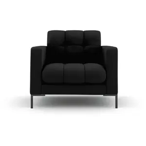 Micadoni Home Fauteuil en tissu structurel noir