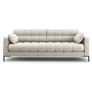 Micadoni Home Canapé 3 places en tissu structurel beige pas cher