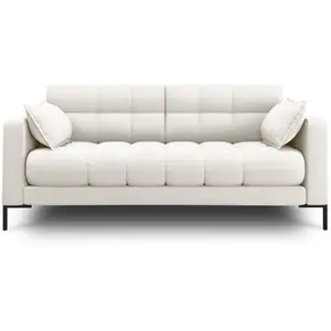 Micadoni Home Canapé 2 places en tissu structurel beige clair pas cher