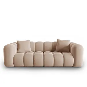 Windsor & Co - Canapé modulaire en Velours Halley 3 places beige - 228... pas cher