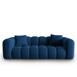 Windsor & Co - Canapé modulaire en Velours Halley 3 places bleu roi - ... pas cher