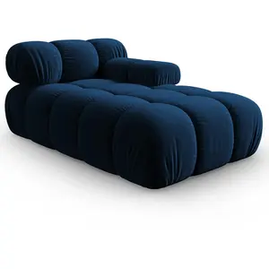 Milo Casa - Méridienne en Velours Droite Tropea bleu roi - 157x97x62 cm T.U pas cher