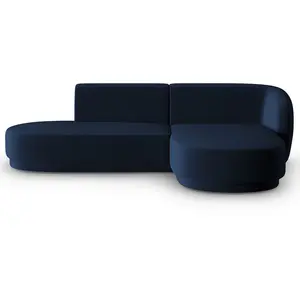 CXL by Christian Lacroix Canapé d'angle droit modulable 4 places en velours bleu roi pas cher
