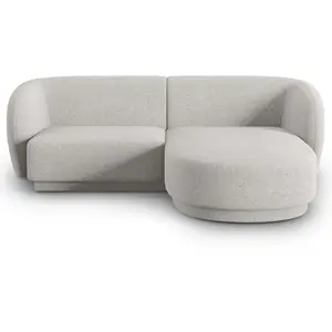 CXL by Christian Lacroix Canapé d'angle droit modulable 3 places en tissu chenille argent chiné pas cher
