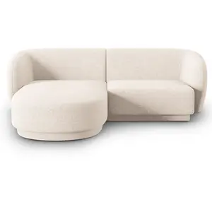CXL by Christian Lacroix Canapé d'angle gauche modulable 3 places en tissu chenille beige clair pas cher