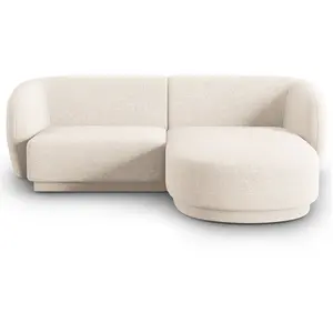 CXL by Christian Lacroix Canapé d'angle droit modulable 3 places en tissu chenille beige clair pas cher