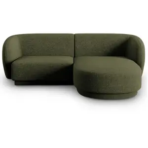 CXL by Christian Lacroix Canapé d'angle droit modulable 3 places en tissu chenille vert chiné pas cher