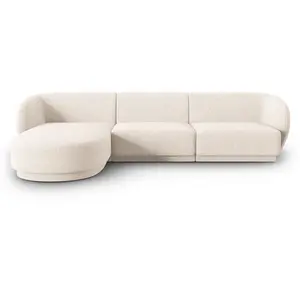 CXL by Christian Lacroix Canapé d'angle gauche modulable 4 places en tissu chenille beige clair pas cher