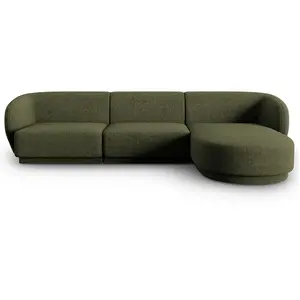 Comparateur de prix : CXL by Christian Lacroix Canapé d'angle droit modulable 4 places en tissu chenille vert chiné